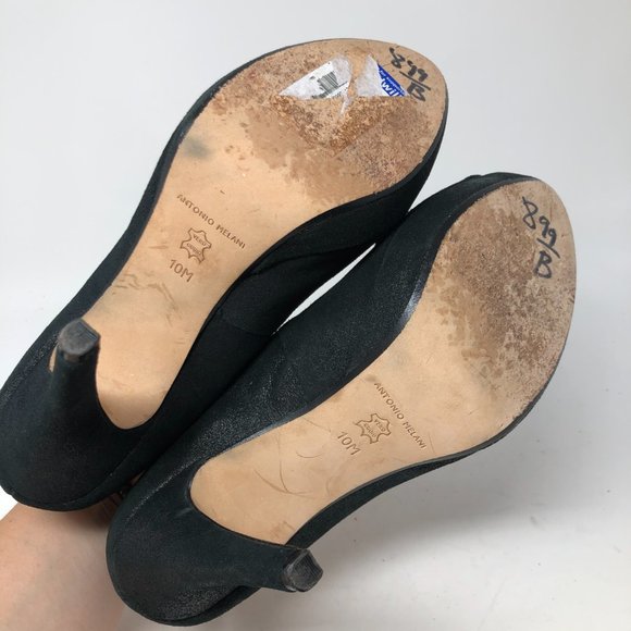 Antonio Melani Womens Black Embellished Heels 10M - Picture 9 of 10